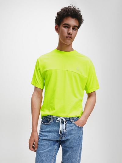 Calvin Klein Ruhák HU157311 | Calvin Klein Organic Cotton Back Logo Férfi Póló Sárga